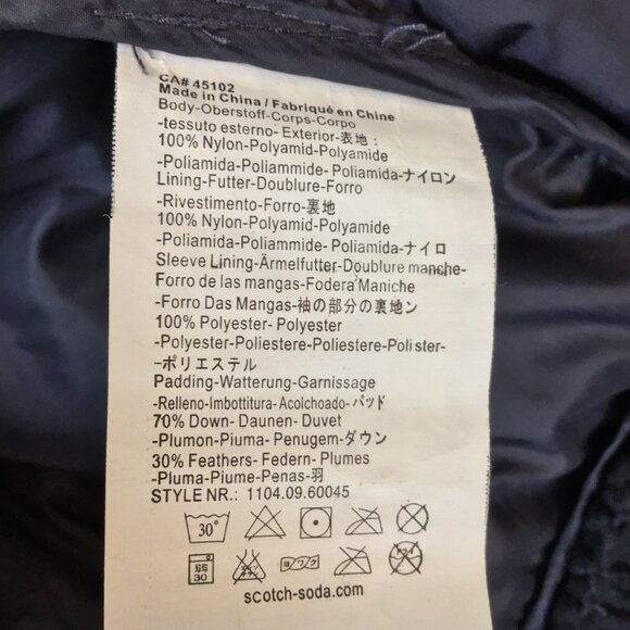 Rare Scotch and Soda Quilted Down and Feather Hooded Puffer Jacket Sz XXL/2X - Picture 14 of 14